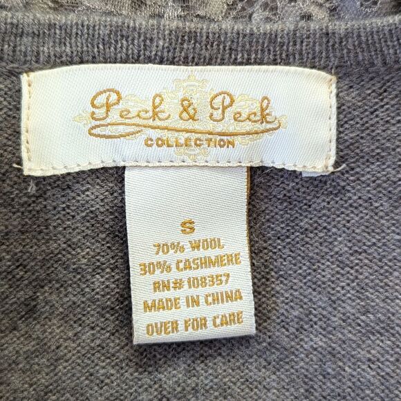 Peck & Peck Cashmere Wool Cardigan S Whimsigoth Witchy Old Money Countryside - Picture 2 of 8